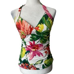 Tommy Bahama Swimsuit Floral Tankini Halter Top SZ S